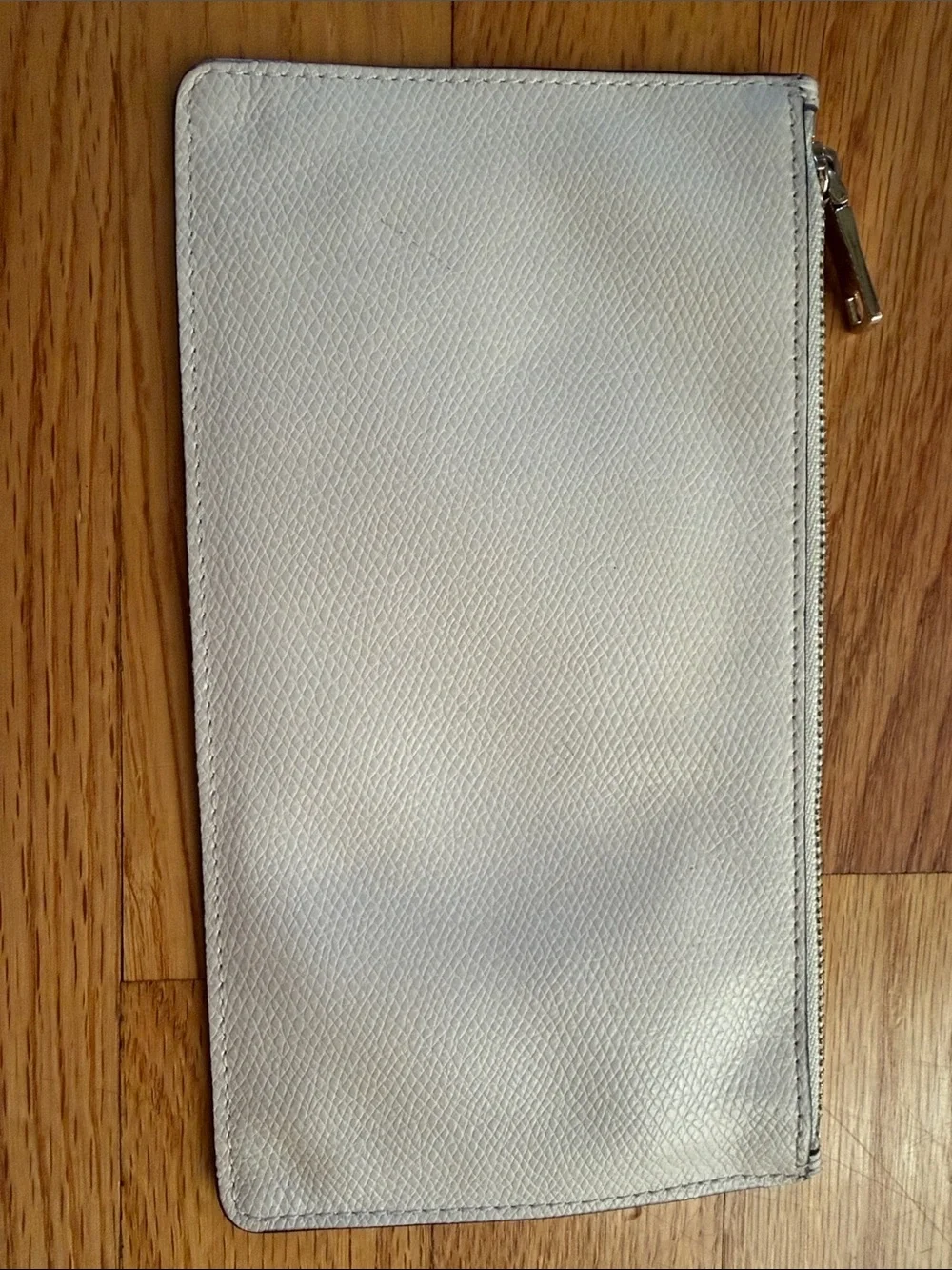 Coach White Leather Zip Wristlet Clutch